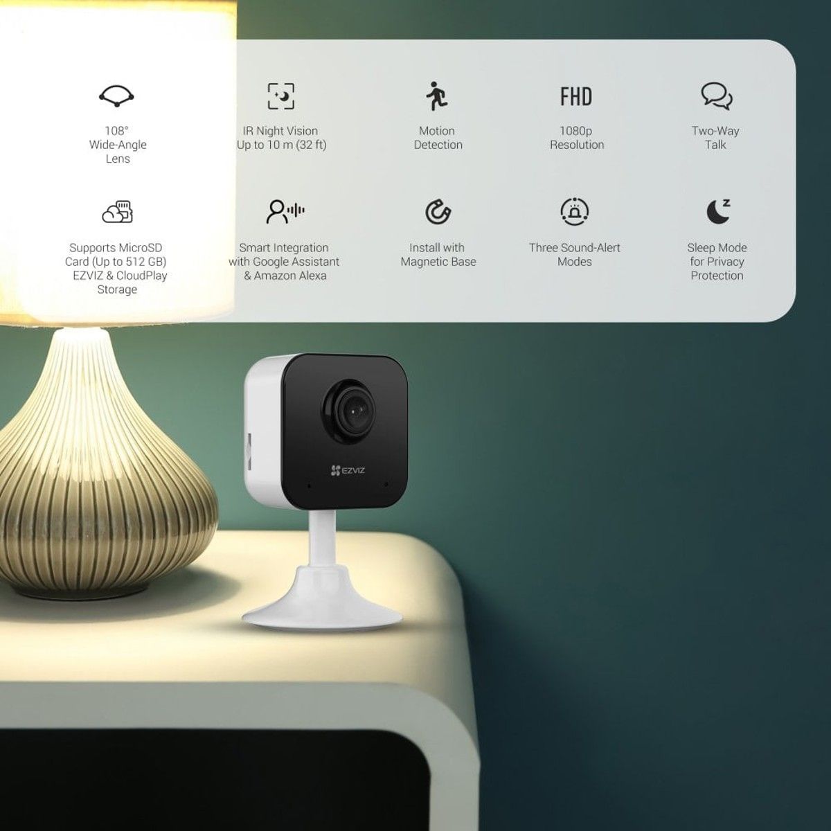 EZVIZ - CÁMARA IP WIFI H1C FHD 2MP DETECCION DE MOVIMIENTO  USO INTERIOR  CS-H1C  EZVIZ