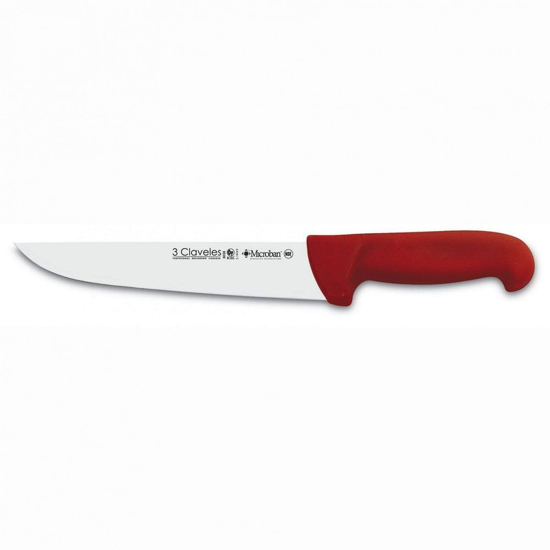 3 CLAVELES - Cuchillo Carnicero 24 cm Rojo