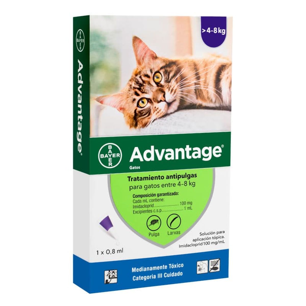 ELANCO - Antipulgas Advantage Pipeta Para Gato De 4 a 8 Kg