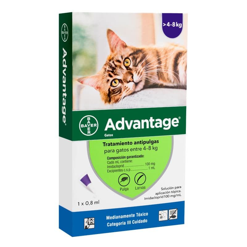 ELANCO - Advantage Pipeta Antipulgas Gato De 4 a 8 Kg