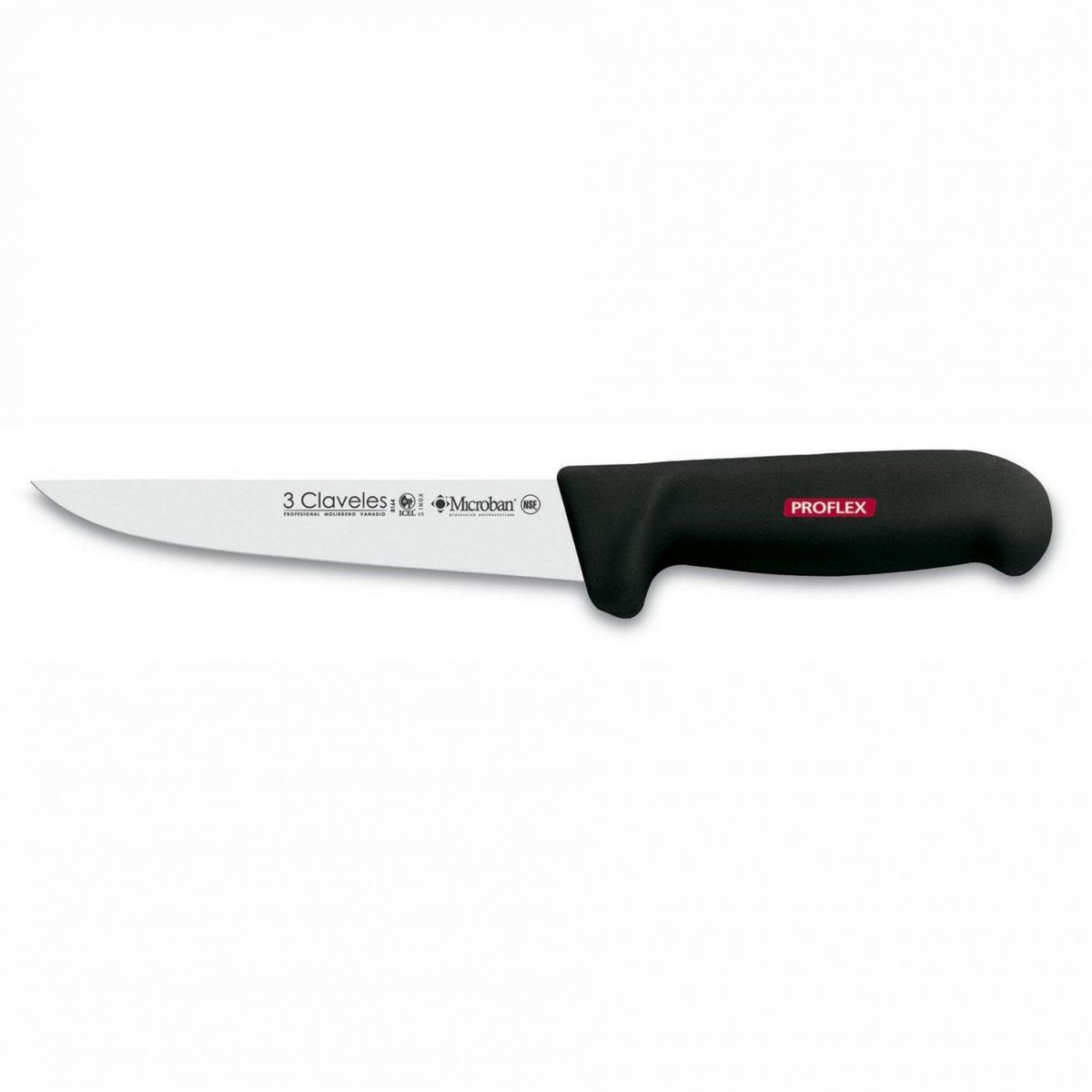 3 CLAVELES - Cuchillo Deshuesador 18 cm Negro