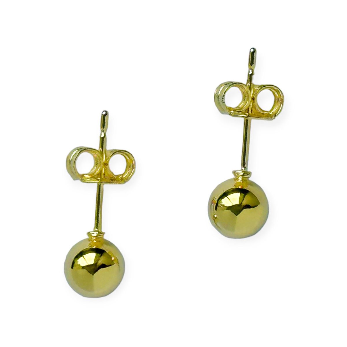 ANDREA COGGIOLA JOYAS - Aros Bola Lisa 6 mm Enchapado Oro 18K