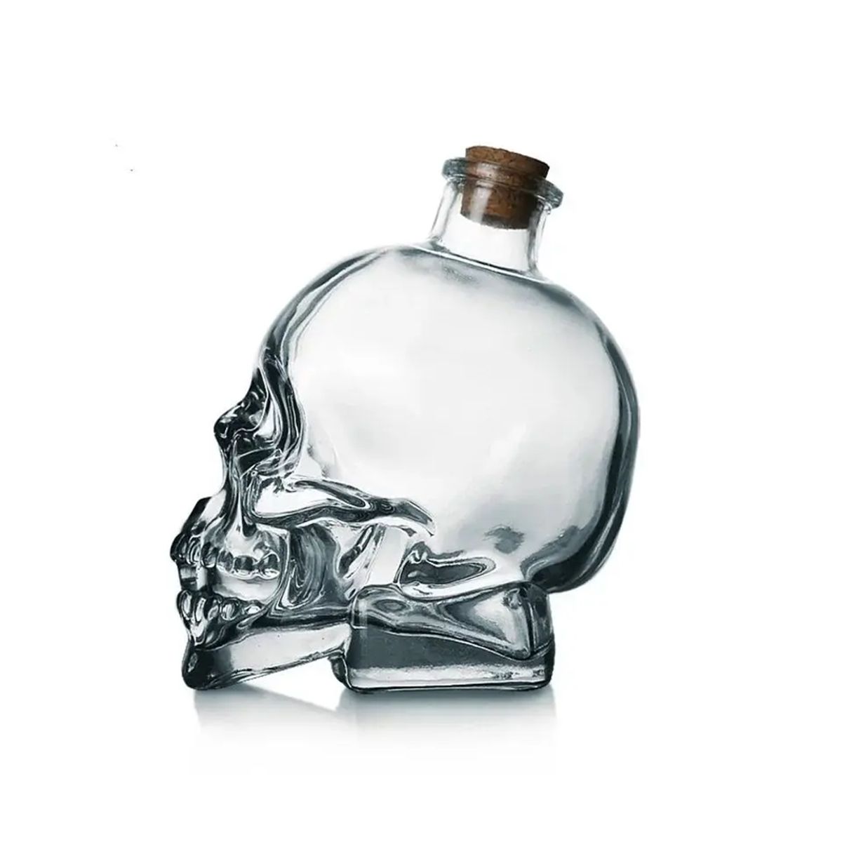GENERICO - Botella Calavera Vidrio Craneo Vodka Whisky 750 Ml Skull