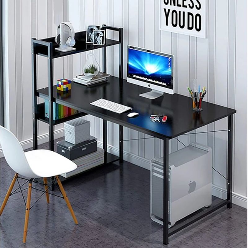 GENERICO - Mesa Oficina Escritorio Notebook 3 Niveles Oficina Color Negro 100Cm