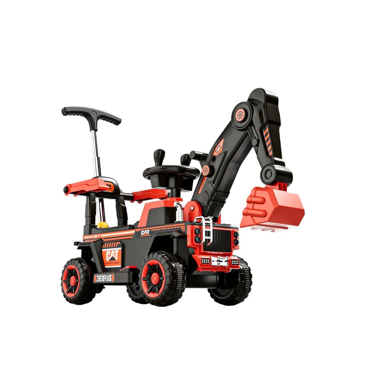 GENERICO - Auto Eléctrico Excavadora Montable Sonido Juguete Rojo