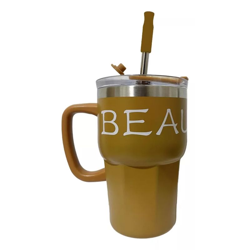 GENERICO - Mug Termico Portatil Acero Inoxidable 600 Ml cafe
