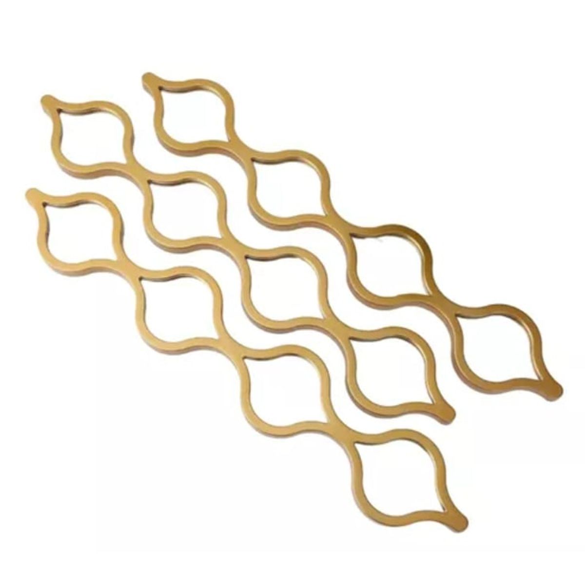 GENERICO - Set 3 Espejos de Ondas Alargadas Doradas