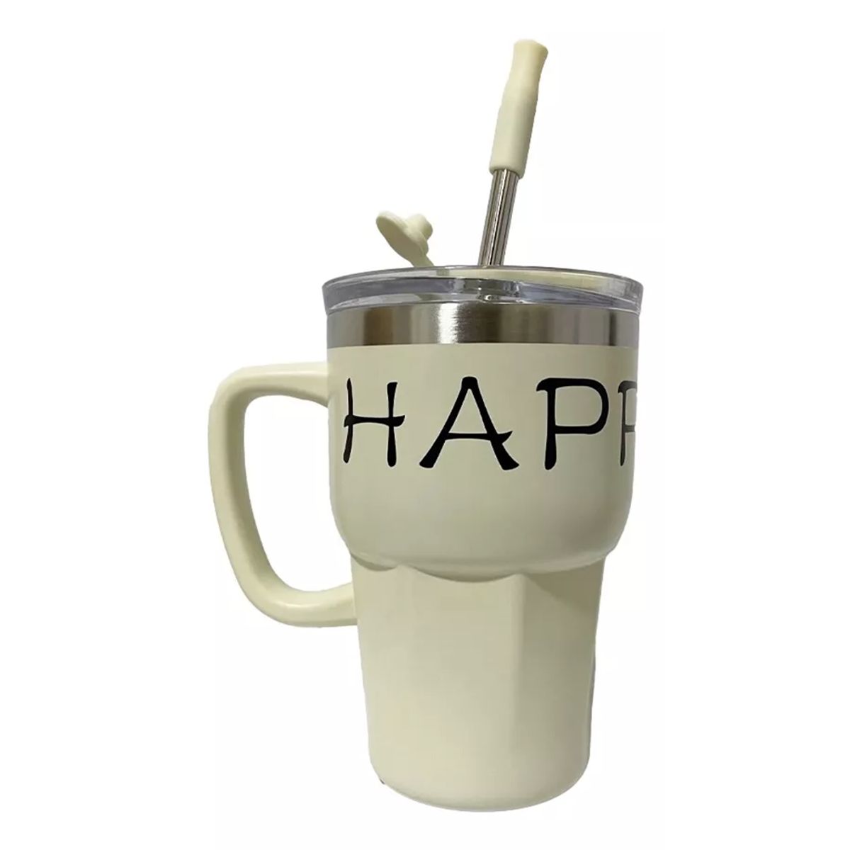 GENERICO - Mug Termico Portatil Acero Inoxidable 600 Ml blanco