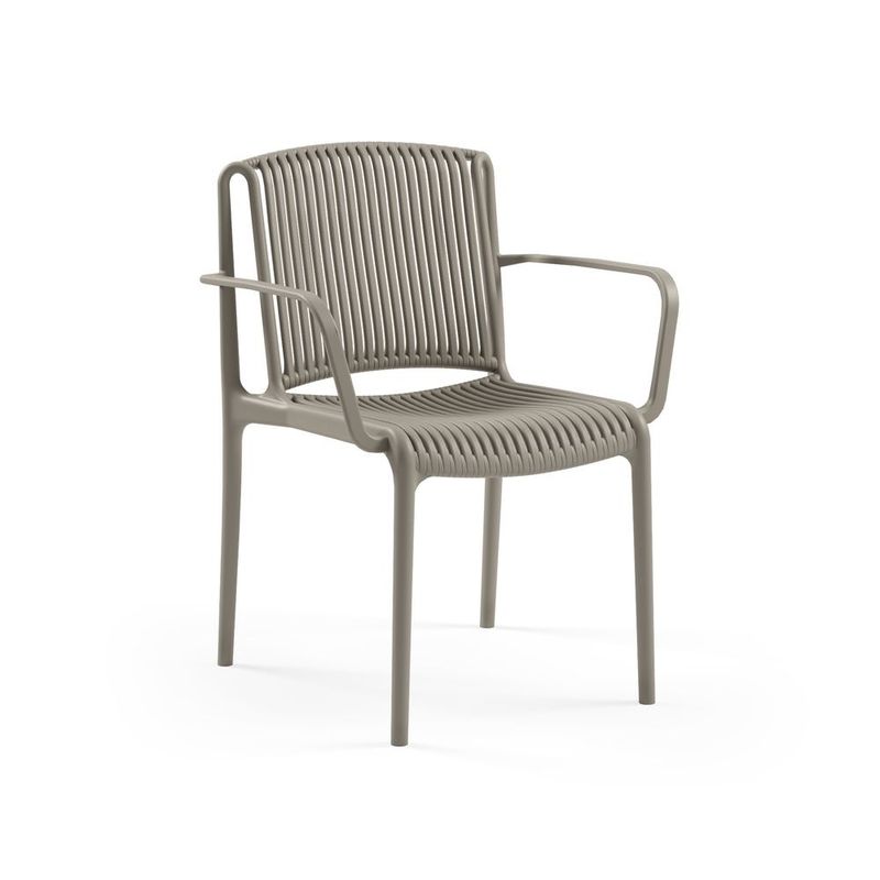 ROCA NEGRA - Silla Nes XL de polipropileno reforzado con fibra de vidrio color Taupe