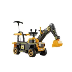 GENERAC - Auto Eléctrico Excavadora Montable Sonido Juguete Amariilo