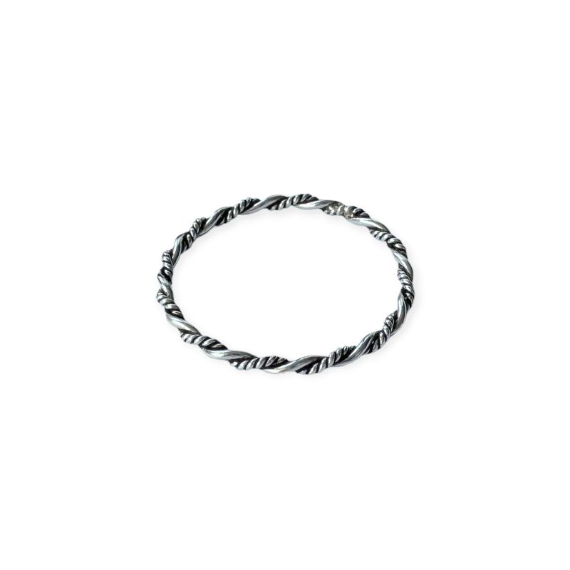 ANDREA COGGIOLA JOYAS - Anillo Argolla Trenzado Plata Fina 925