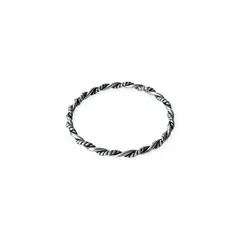 ANDREA COGGIOLA JOYAS - Anillo Argolla Trenzado Plata Fina 925