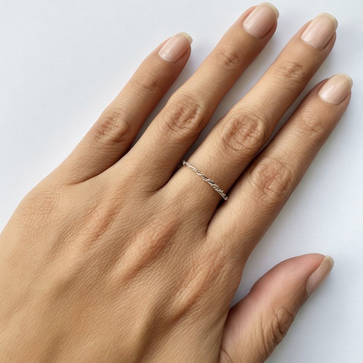 COGGIOLA - Anillo Argolla Trenzado Plata Fina 925