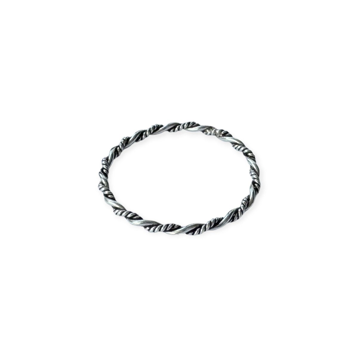 COGGIOLA - Anillo Argolla Trenzado Plata Fina 925