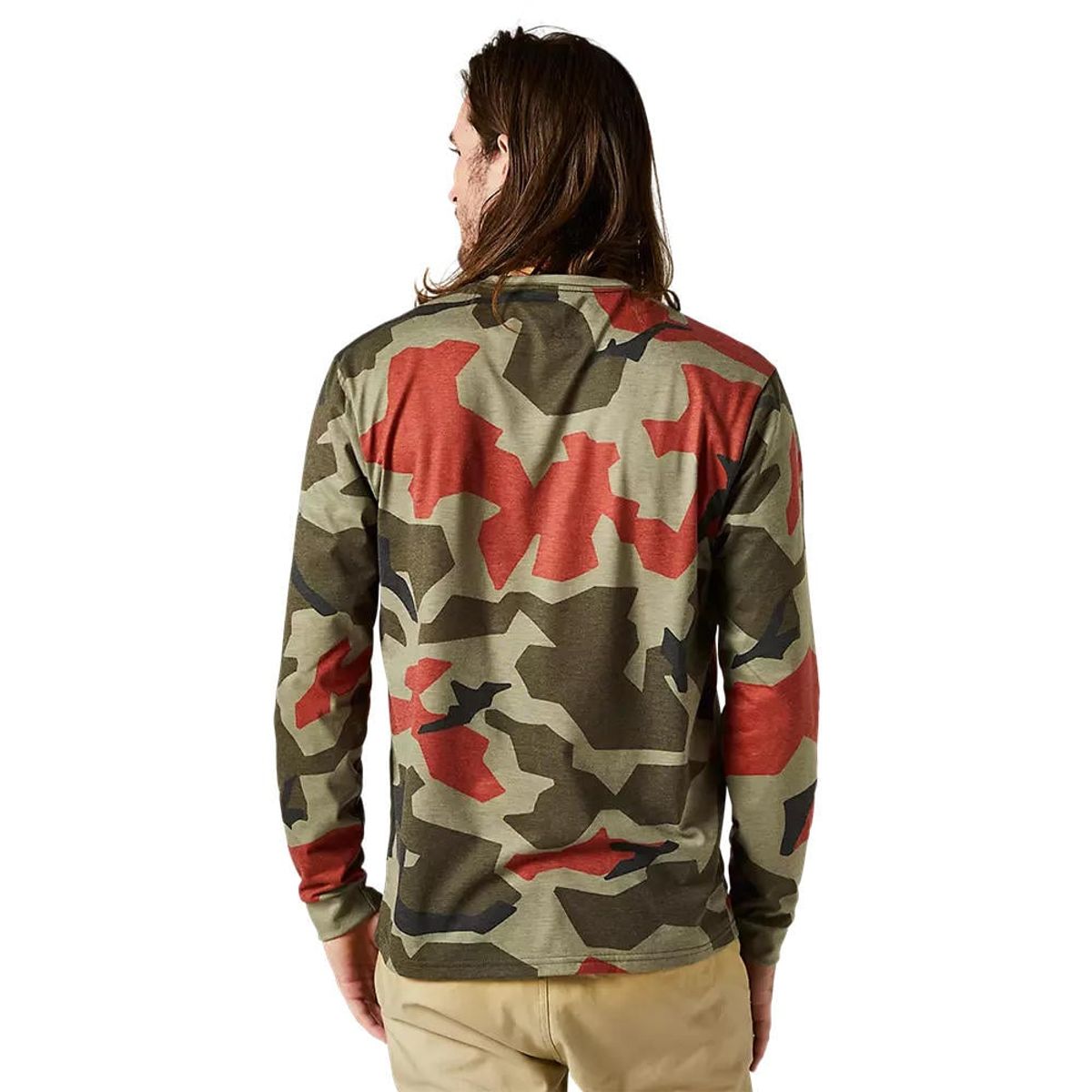 FOX - Polera Bicicleta Lifestyle BKNR Manga Larga Camo Verde Fox