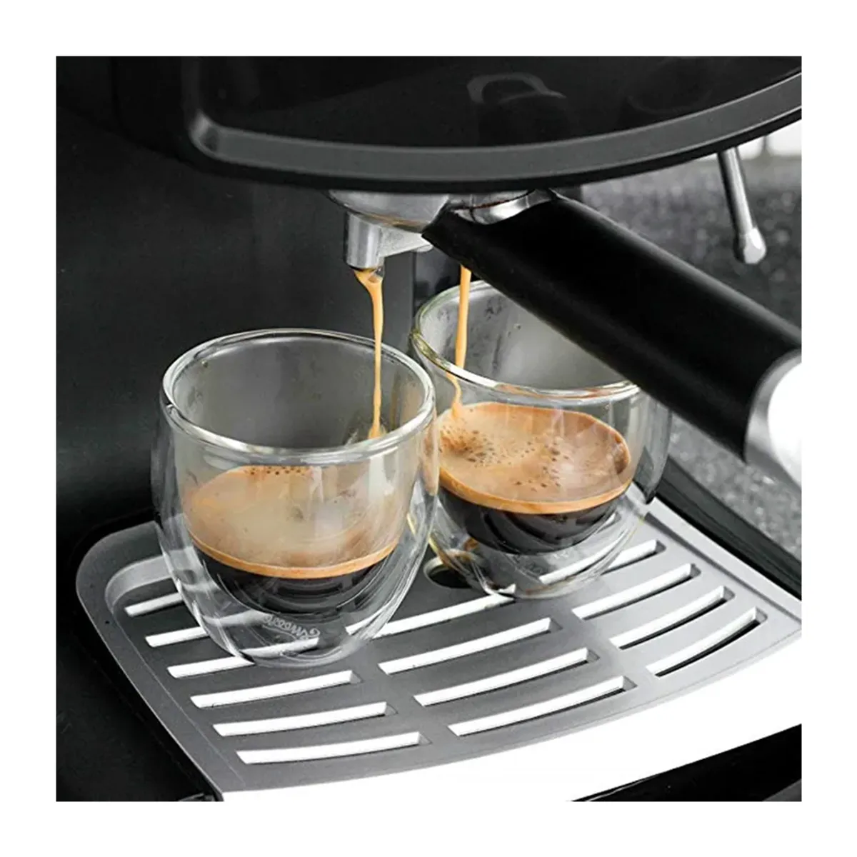 GENERICO - Vaso Doble Fondo Vidrio Transparente 150 Ml Cafe Agua Vino