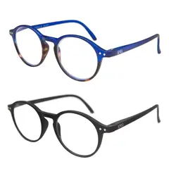 KANALLA - Pack 2 Lentes de Lectura Filtro Luz Azul y UV mod Papillon Azul / Negro 2.5