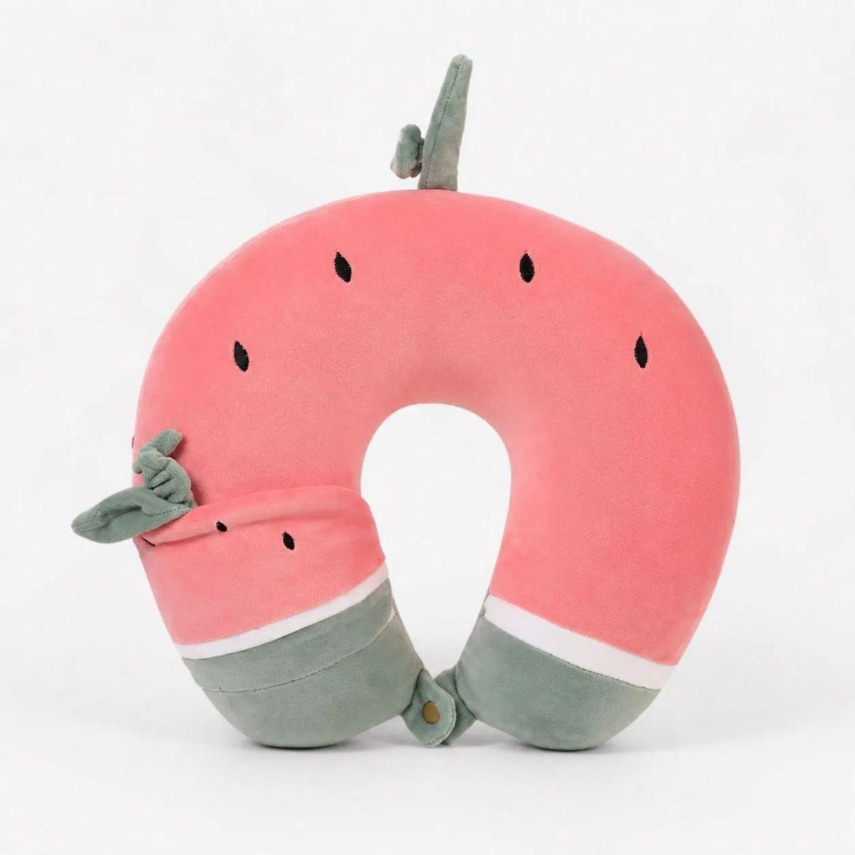 HOMESTAR - Almohada de cuello con diseño de sandía rosa sandía con verde grisáceo, blanco y semillas negras