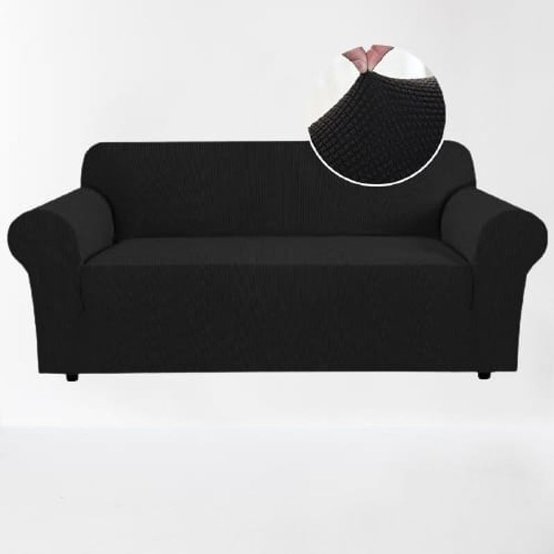 GENERICO - FUNDA CUADRILLE NEGRO PARA SILLON DE 3 CUERPO 180- 230 CM GSOL
