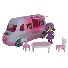 GENERICO - Camper Vehículo De Juguete Rosa Con Muñeca y Accesorios
