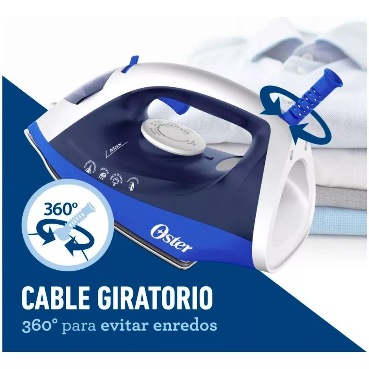 OSTER - Plancha de vapor Oster® con base antiadherente GCSTBS6003_