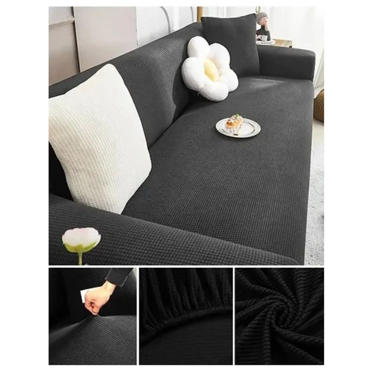 GENERICO - FUNDA CUADRILLE GRIS OSCURO DE 3 CUERPO 180- 230 CM GSOL