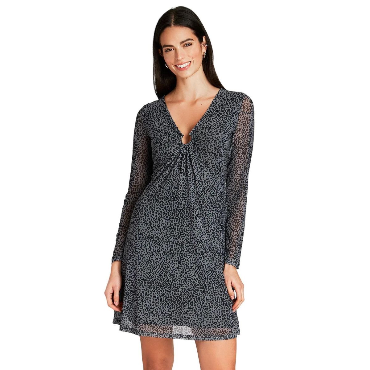 ACUARELA - Vestido Corto Mesh Negro