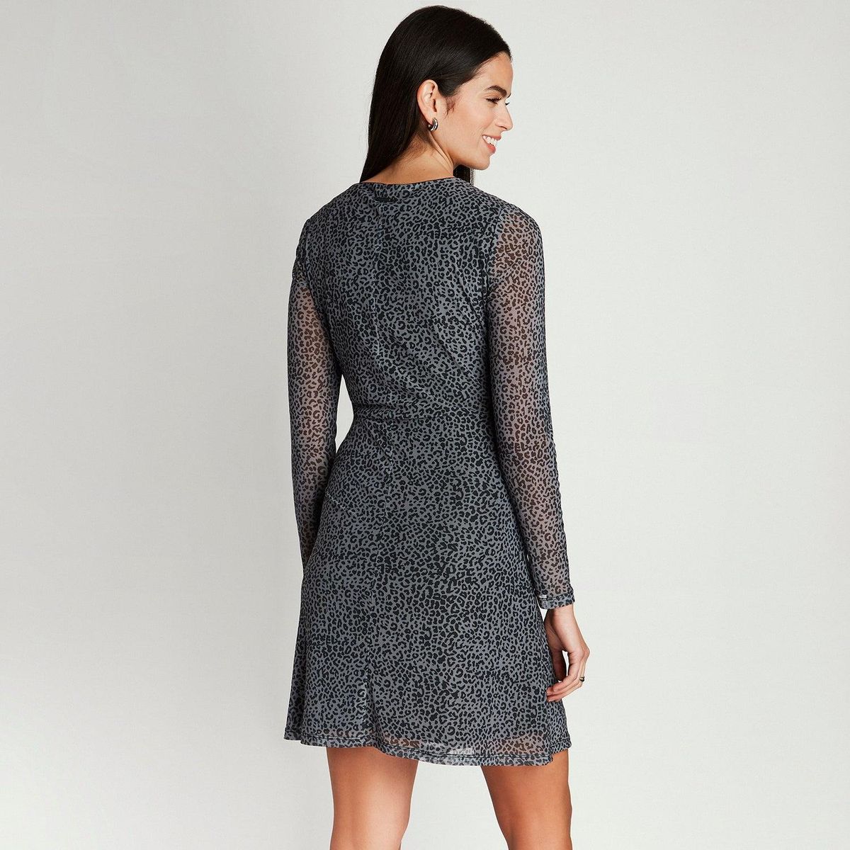 ACUARELA - Vestido Corto Mesh Negro