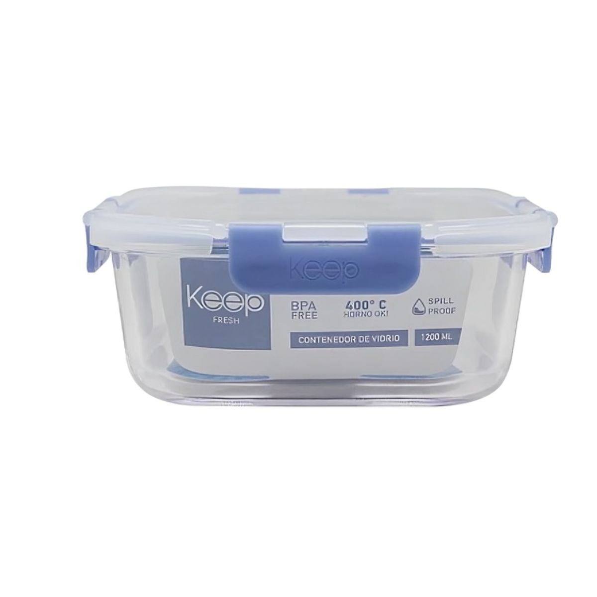 OEM - HERMETICO CUADRADO 2200ML GLASS KEEP MORADO