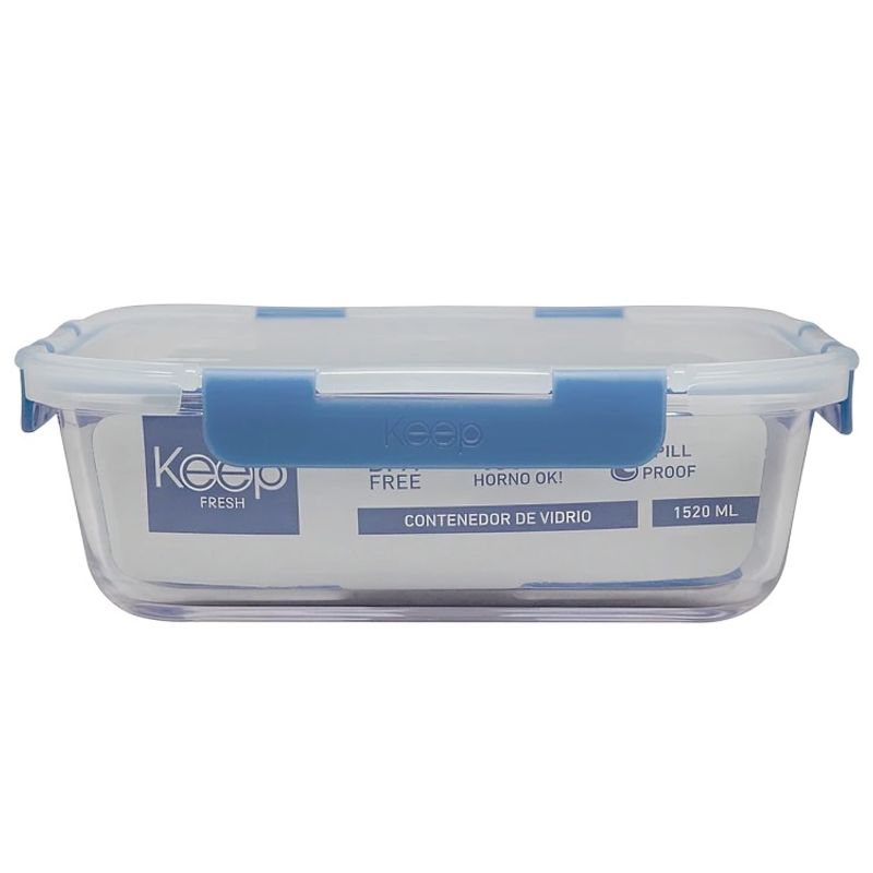 KEEP - HERMETICO RECTANGULAR 1520ML GLASS KEEP AZUL