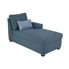 BILDUN - Sofá Chaise Longue Tela Lino Azul
