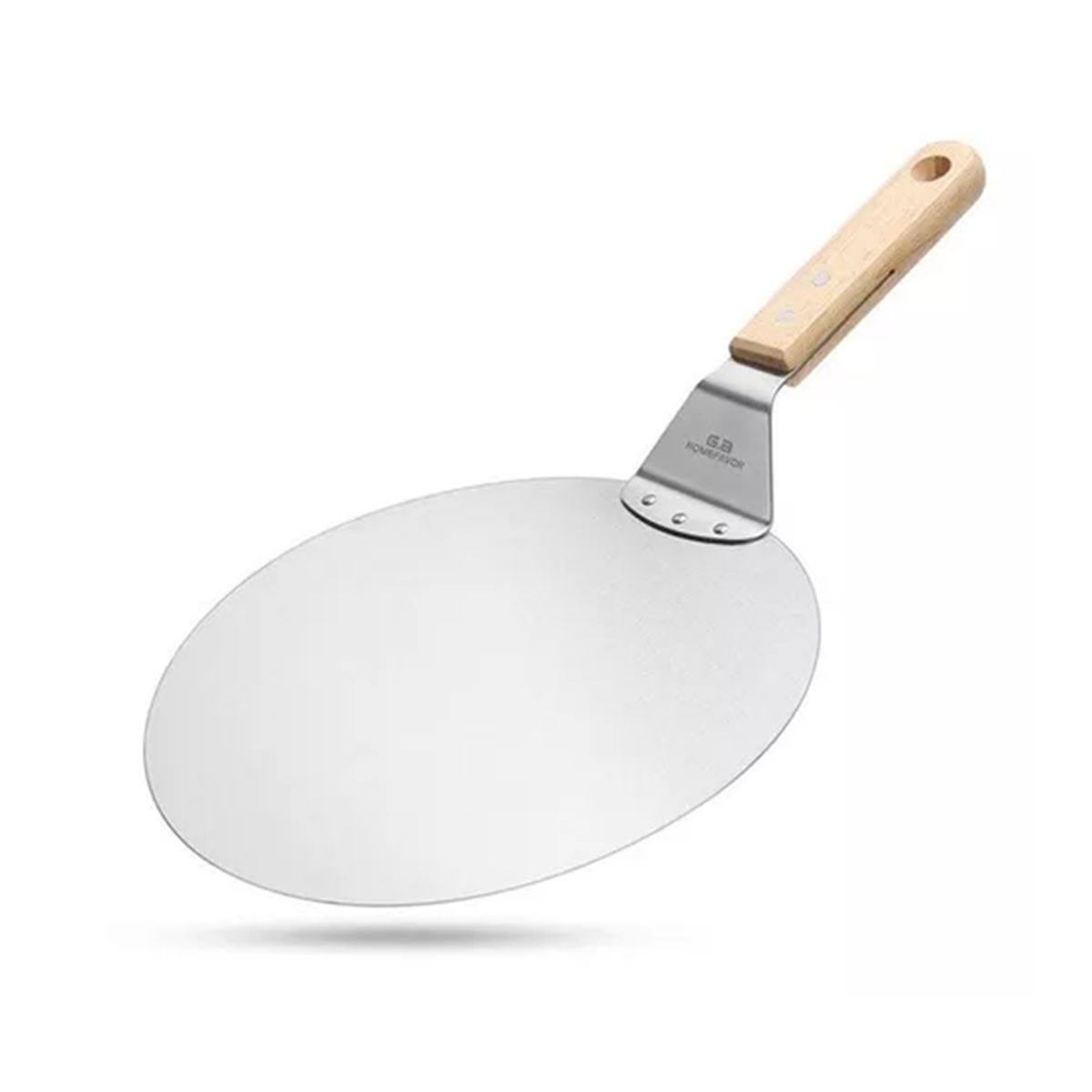 GENERICO - Pala De Pizza Redonda 25 Cm Acero Inox Con Mango De Madera