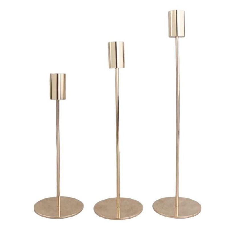 GENERICO - Pack 3 Porta Vela Candelabro Set 3 Candelabros Elegantes