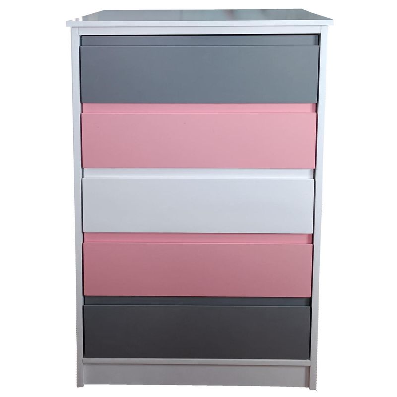 DECORACION CREATIVA - Cajonera 5 C Rosado Grafito Minimal