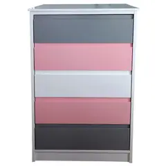 DECORACION CREATIVA - Cajonera 5 C Rosado Grafito Minimal