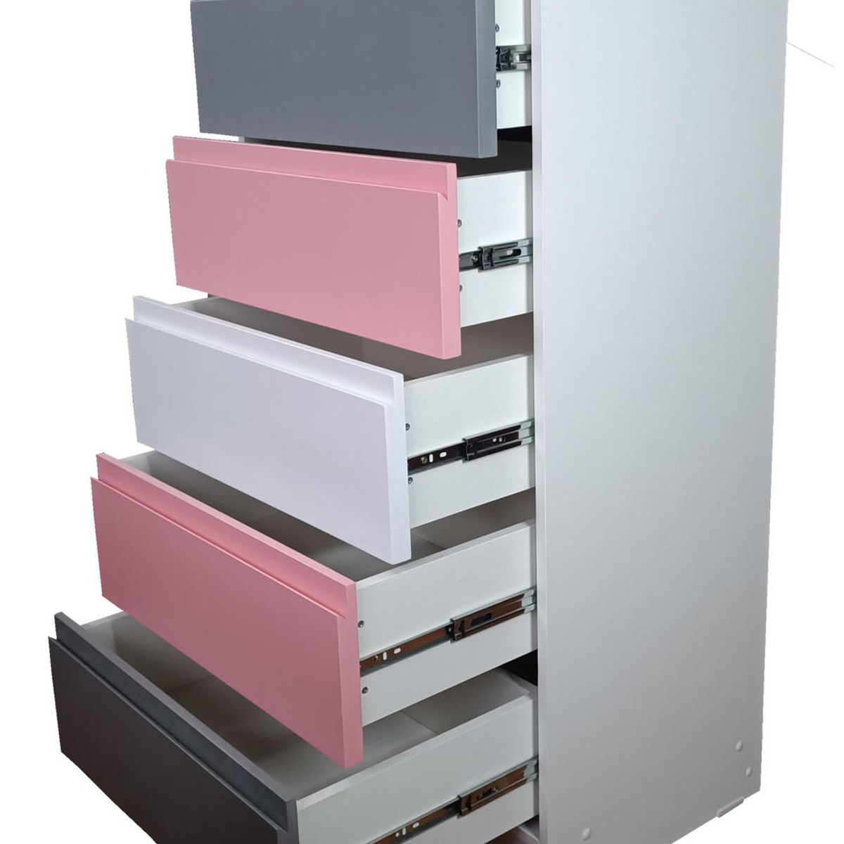 DECORACION CREATIVA - Cajonera 5 C Rosado Grafito Minimal.