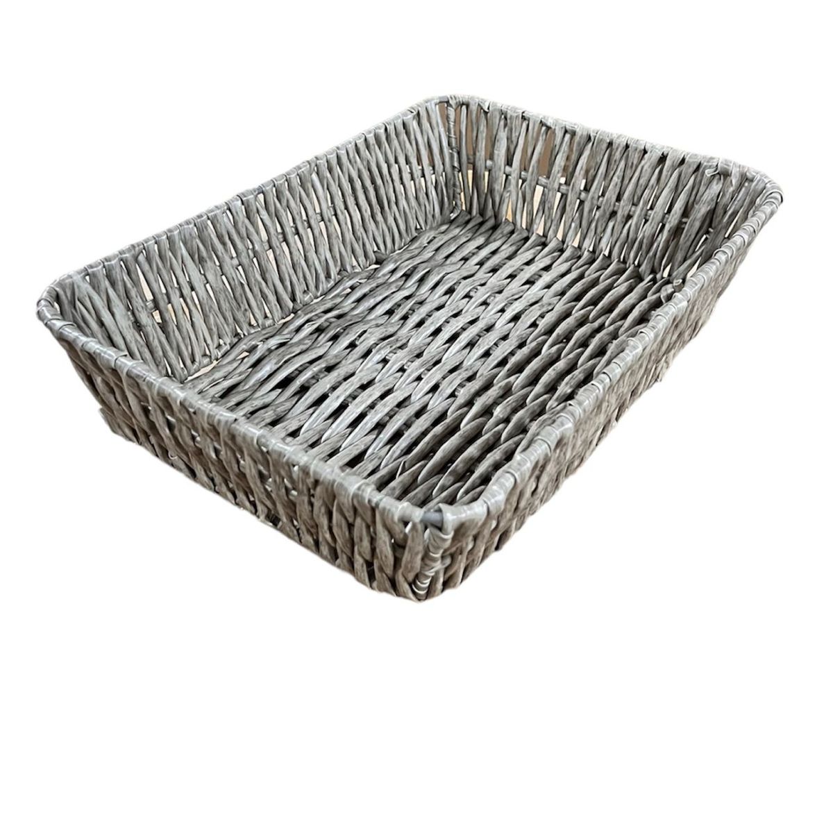 GENERICO - Bandeja Cesta De Ratan Cesta Tejida Alimento Cuadrada 20x7cm