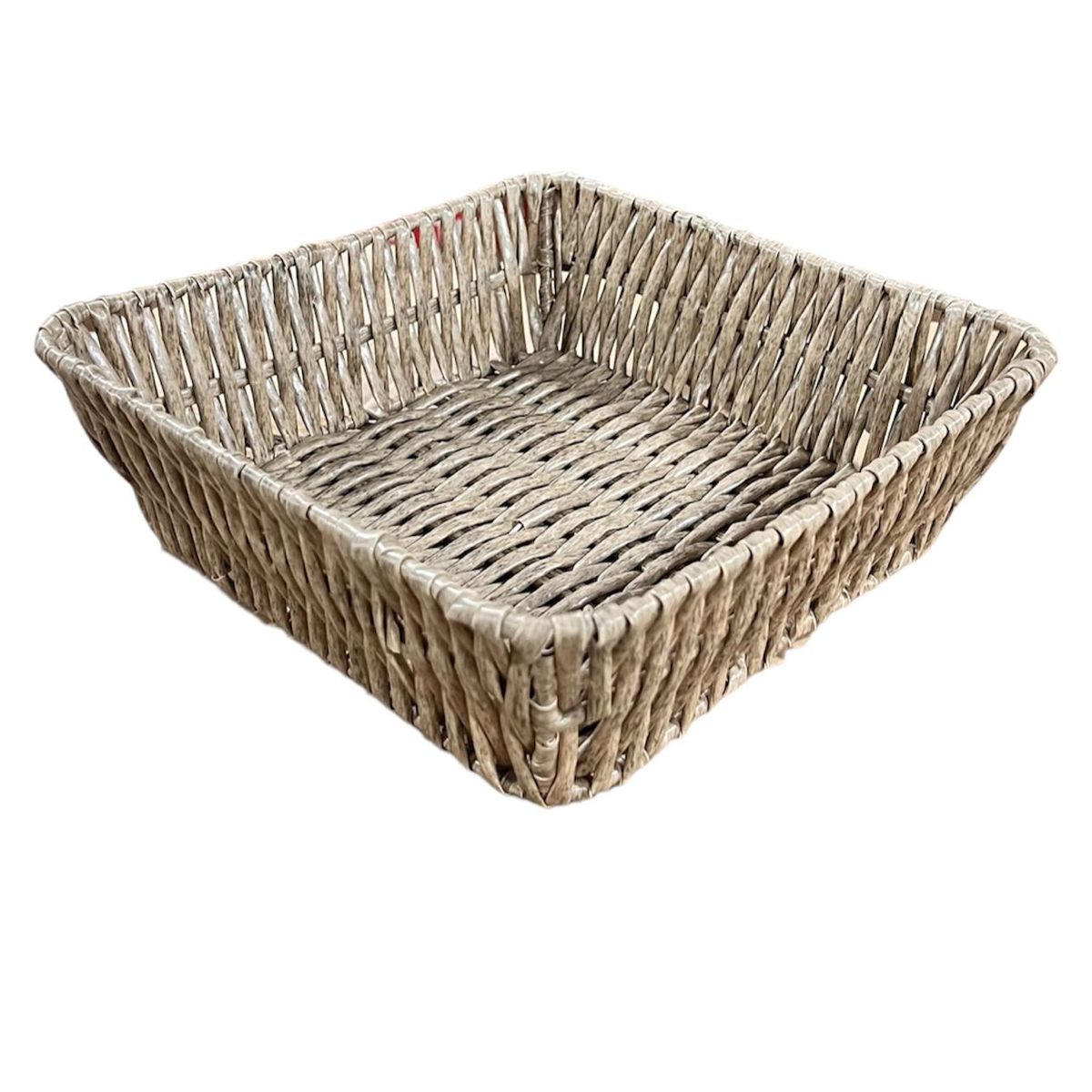GENERICO - Bandeja Cesta De Ratan Cesta Tejida Alimento Cuadrada 20x7cm