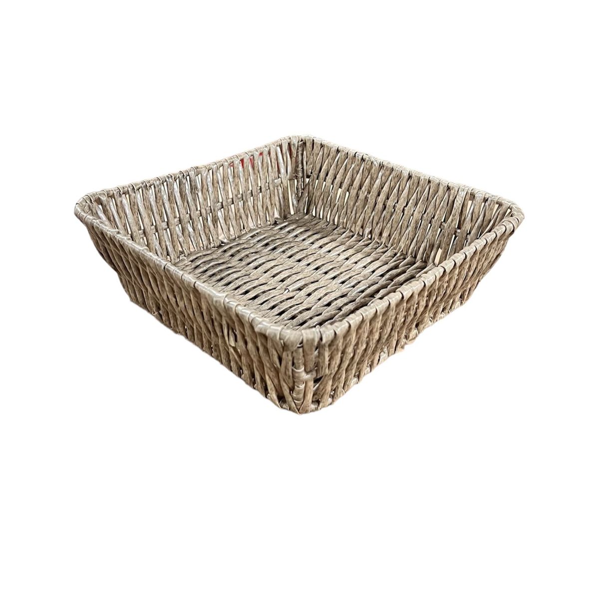 GENERICO - Bandeja Cesta De Ratan Cesta Tejida Alimento Cuadrada 20x7cm