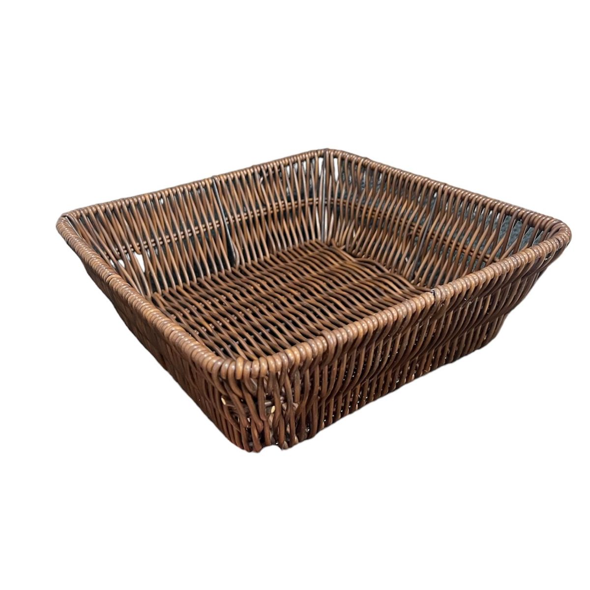 GENERICO - Bandeja Cesta De Ratan Cesta Tejida Alimento Cuadrada 20x7cm