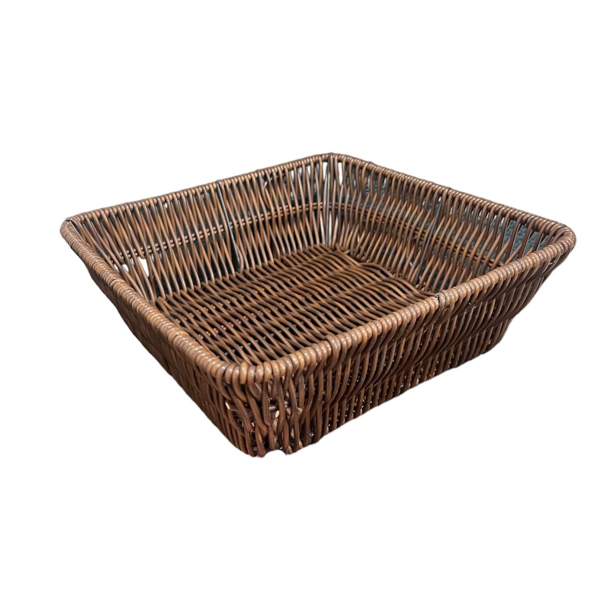 GENERICO - Bandeja Cesta De Ratan Cesta Tejida Alimento Cuadrada 20x7cm