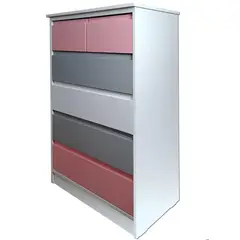 DECORACION CREATIVA - Cajonera 6 C Rosado Gris Minimal