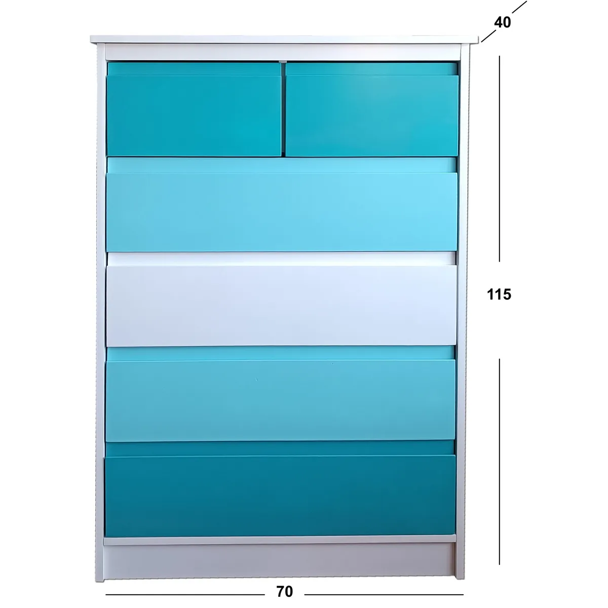 DECORACION CREATIVA - Cajonera 6 C Celeste Calipso Minimal