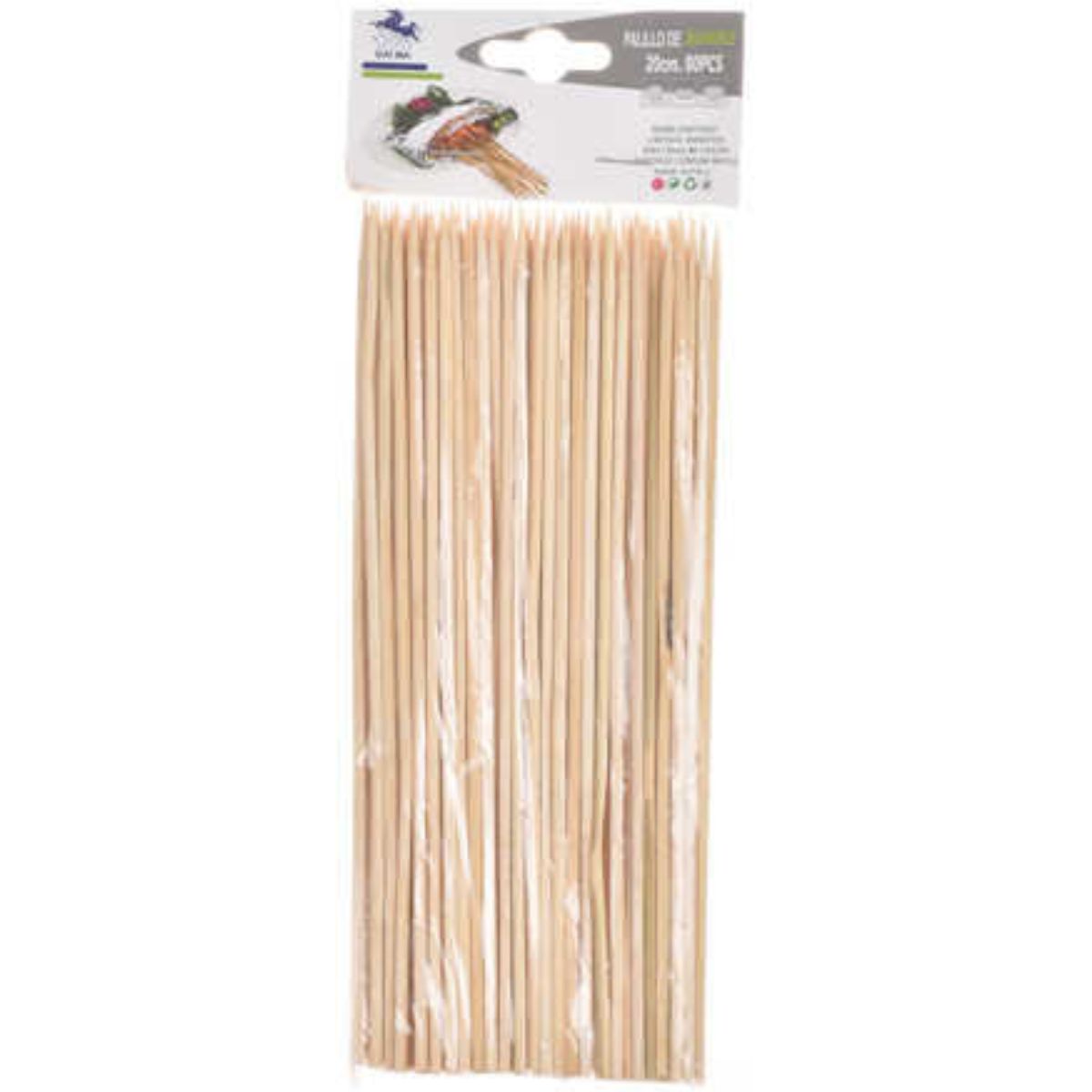 GENERICO - Pack 6 Paquetes De Palos Brochetas De Bambu Anticuchos 4x35Cm 40Pcs