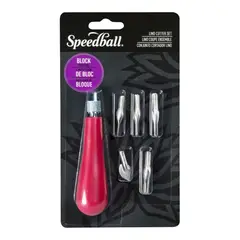 SPEEDBALL - Kit Gubias 1 Mango y 5 Cortadores de Linóleo