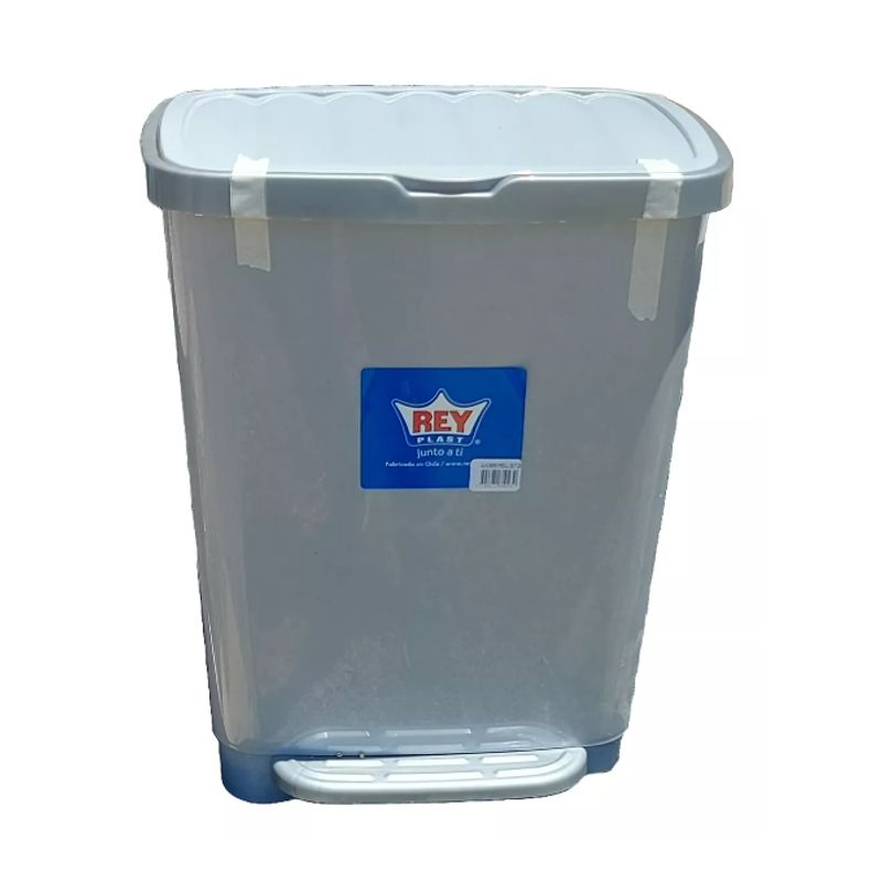 REYPLAST - Basurero Pedal 25 Lts. Con Sujeta Bolsa 50x70 Color Gris