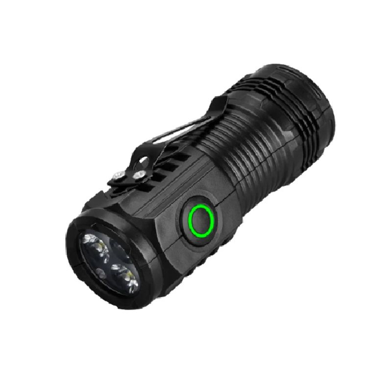 GENERICO - Mini Linterna Recargable Táctica Camping 3LED 8CM Impermeable