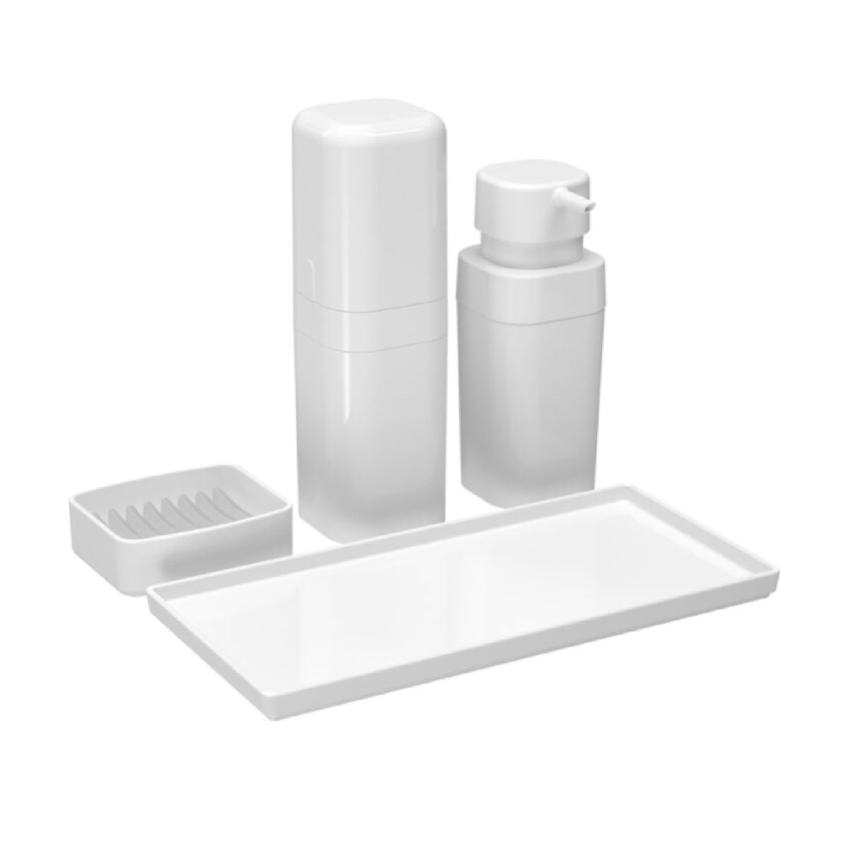BRINOX - Set Organizador de Baño Coza Blanco