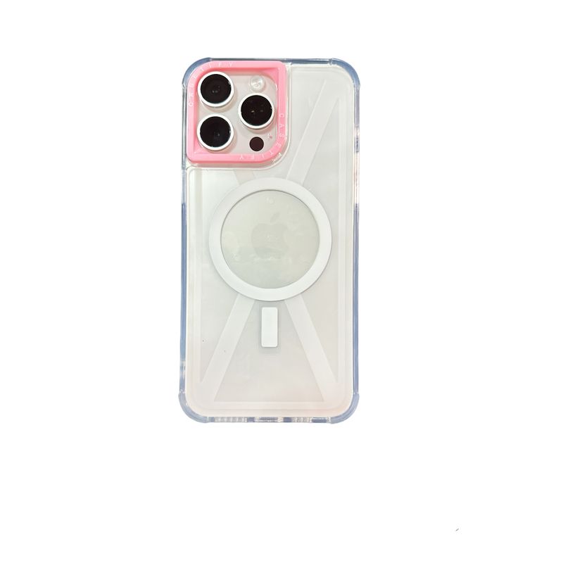 JOIGO - Carcasa Tipo Magsafe Casefity Para iPhone 11 Borde Rosado