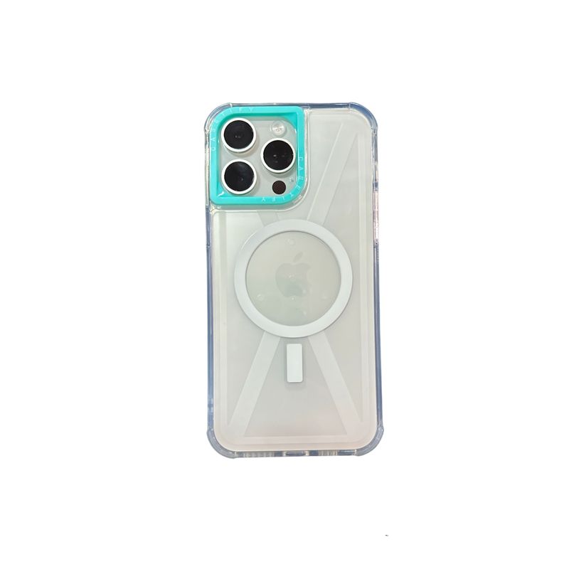JOIGO - Carcasa Tipo Magsafe Casefity Para iPhone 11 Borde Turquesa.